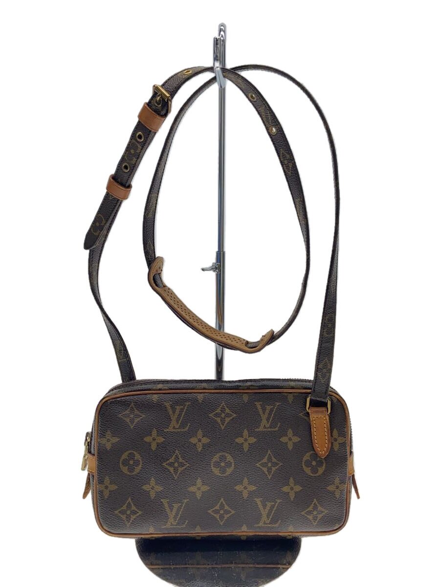 【中古】LOUIS VUITTON◆ポシェット・マルリー・バンドリエール_モノグラム・帆布_BRW/PVC/BRW/総柄【御徒面子】