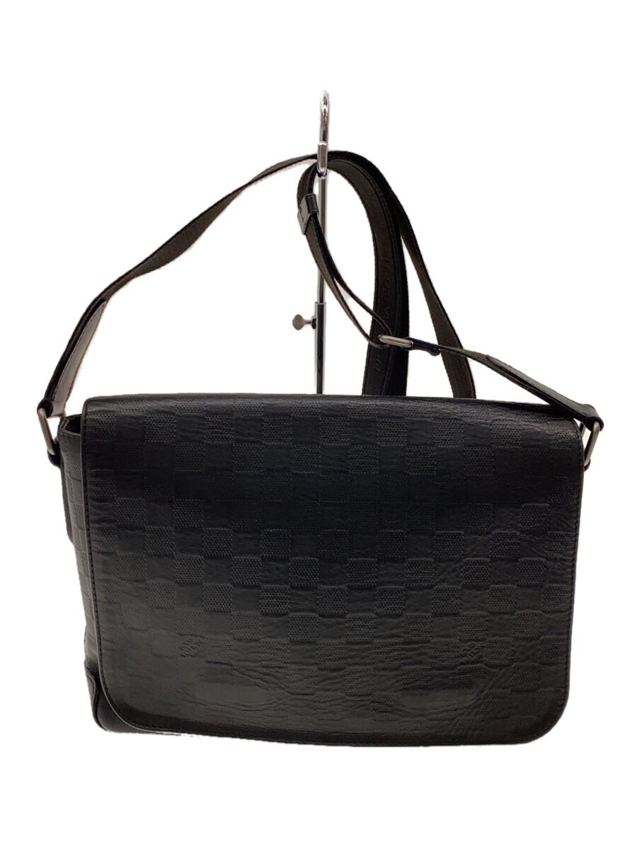 【中古】LOUIS VUITTON◆ディストリクトPM_ダミエ・アンフィニ_BLK/なめし革/BLK//【御徒面子】