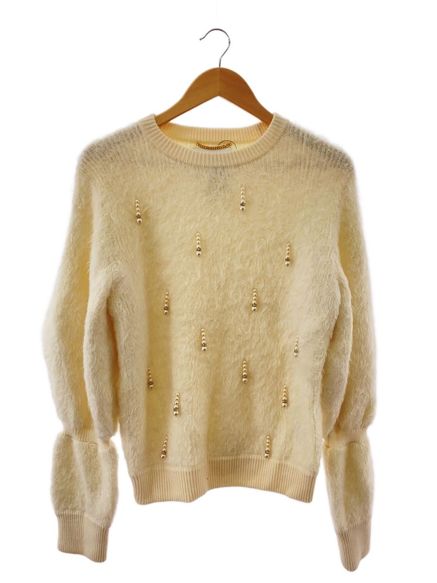 【中古】MUVEIL◆編み物・スウェーター(朦々たる)/38/ナイロン/WHT【レディースお召しもの】
