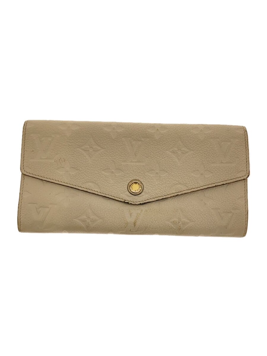 【中古】LOUIS VUITTON◆ポルト・フォイユ・キュリユーズ_モノグラム・アンプラント_WHT/レザー/WHT/レディース【服飾雑貨他】