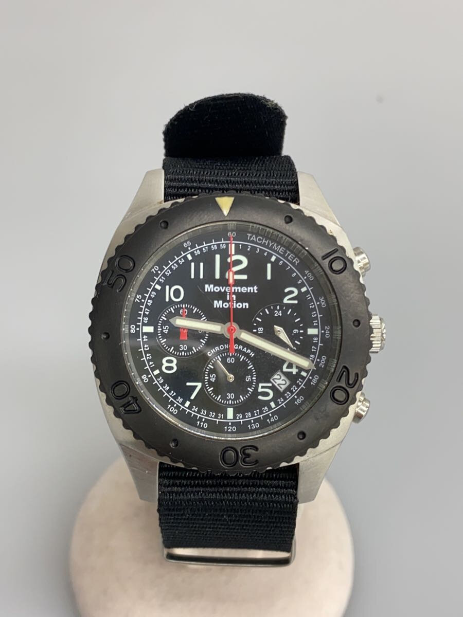 【中古】Movement In Motion◆ダイバーズウォッチ/100m/330フィート/石英ウオッチ/アナログ/BLK/BLK【服飾雑貨他】