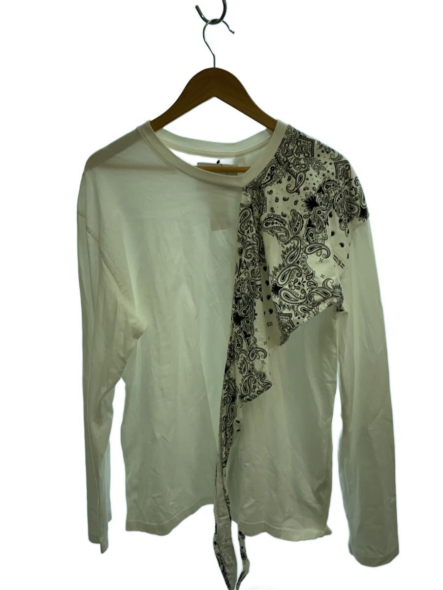 【中古】yoshio kubo◆L/S SCARF TEE/長袖ティーシャツ/M/綿織物/WHT/YKF20108【メンズウェア】
