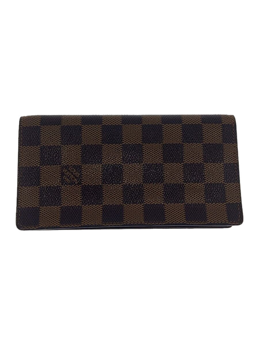【中古】LOUIS VUITTON◆ポルト・カルト・クレディ・円_ダミエ・エベヌ_BRW/PVC/BRW/メンズ【服飾雑貨他】