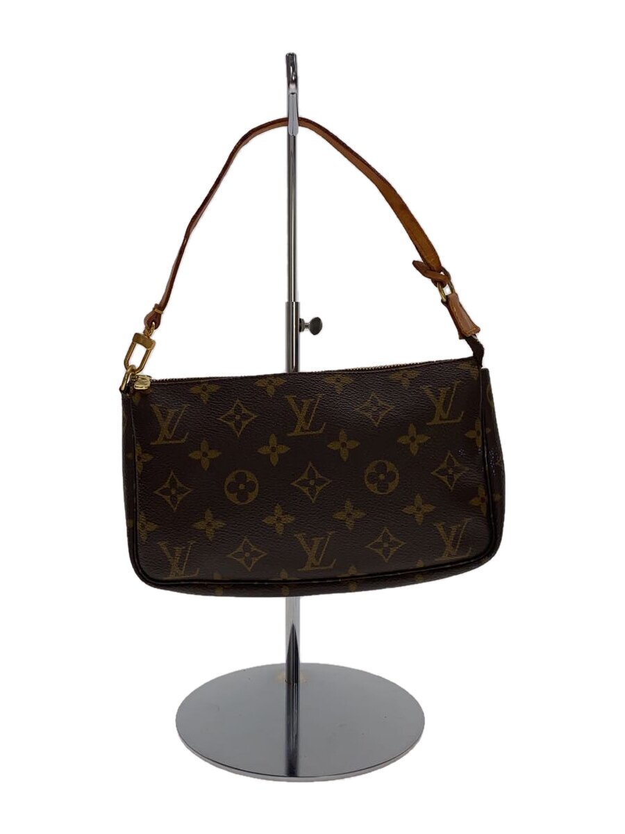 【中古】LOUIS VUITTON◆1)ポシェット・アクセソワール_モノグラム・帆布_BRW/PVC/BRW【御徒面子】