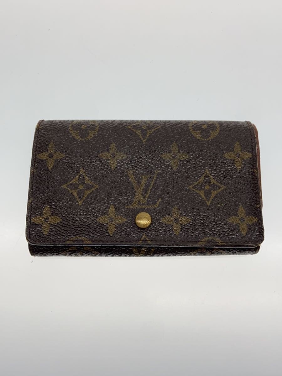 【中古】LOUIS VUITTON◆ポルト・モネ・ジップ_モノグラム・帆布_BRW/PVC/BRW/レディース【服飾雑貨他】