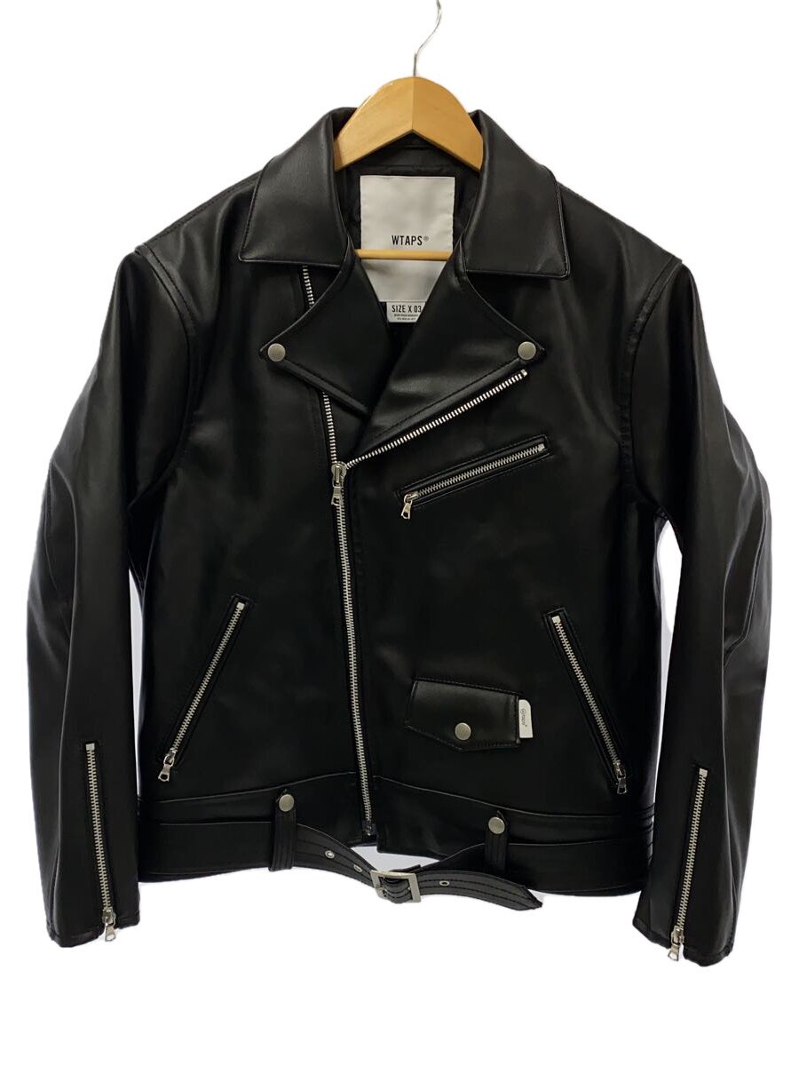 【中古】WTAPS◆ダブルライダースジャケット/3/フェイクレザー/BLK/無地/232BRDT-JKM07【メンズウェア】｜2ｎｄ STREET 店