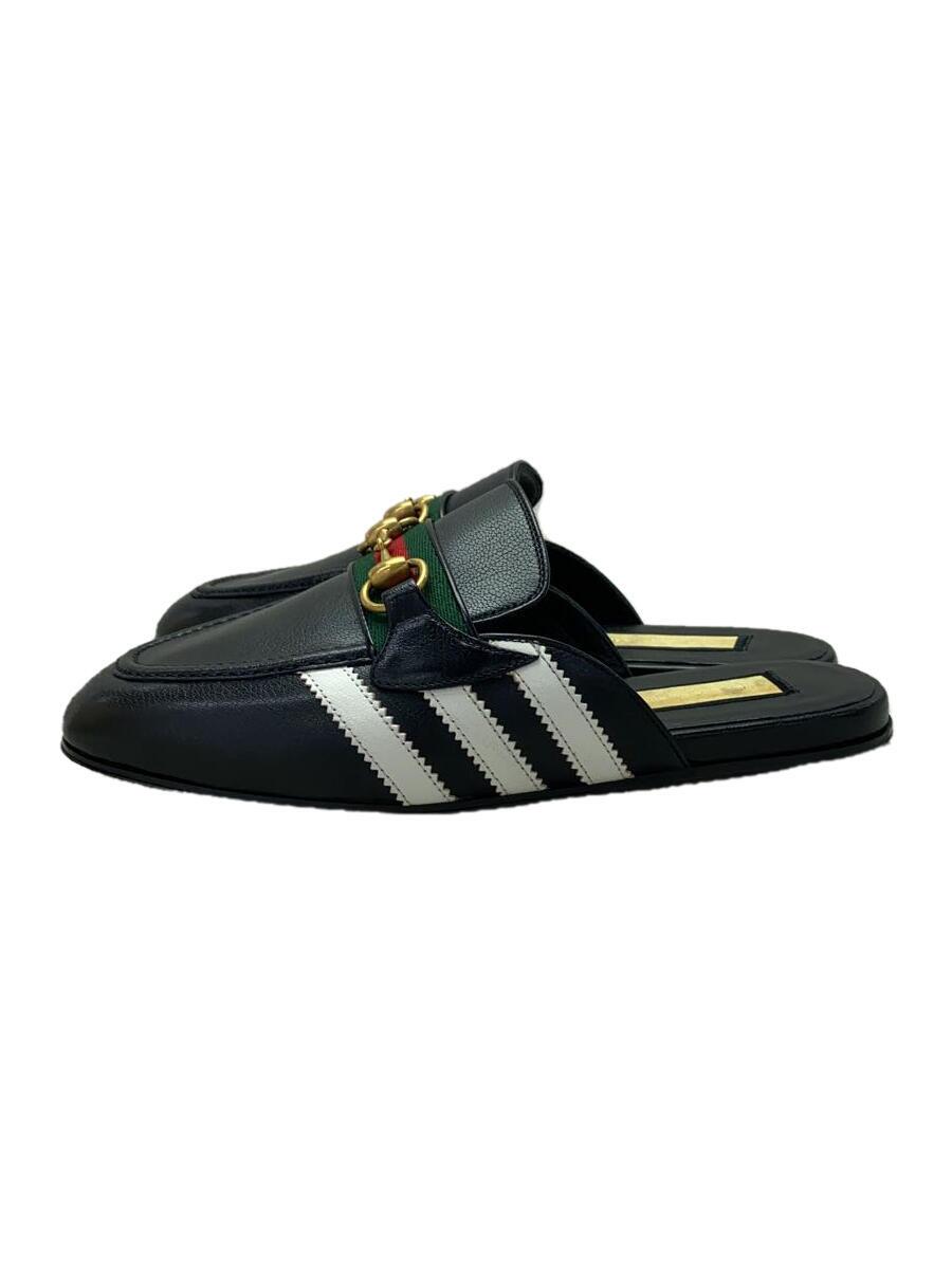 【中古】GUCCI◆導管ビット付き添い人レザースリッパシューズ/6/BLK/なめし革/721481【シューズ】