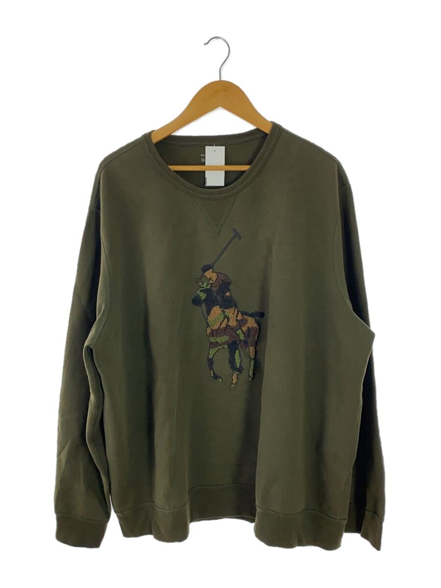 【中古】POLO RALPH LAUREN◆ビッグポニーロゴスウェット/XXL/綿織物/KHK/無地//【メンズウェア】
