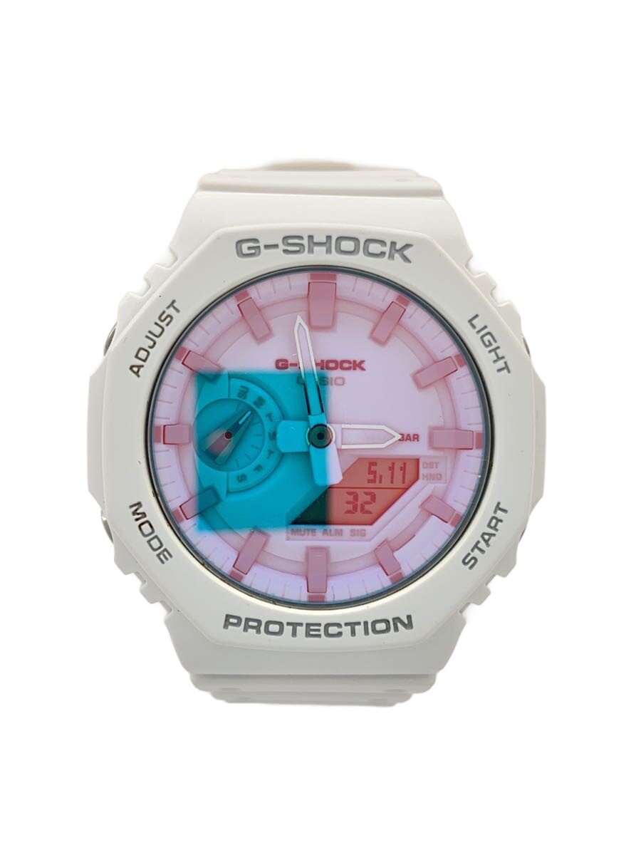 【中古】CASIO◆石英ウオッチ/デジタル/天然ゴム/WHT/WHT/SS/GA-2100TL//【服飾雑貨他】