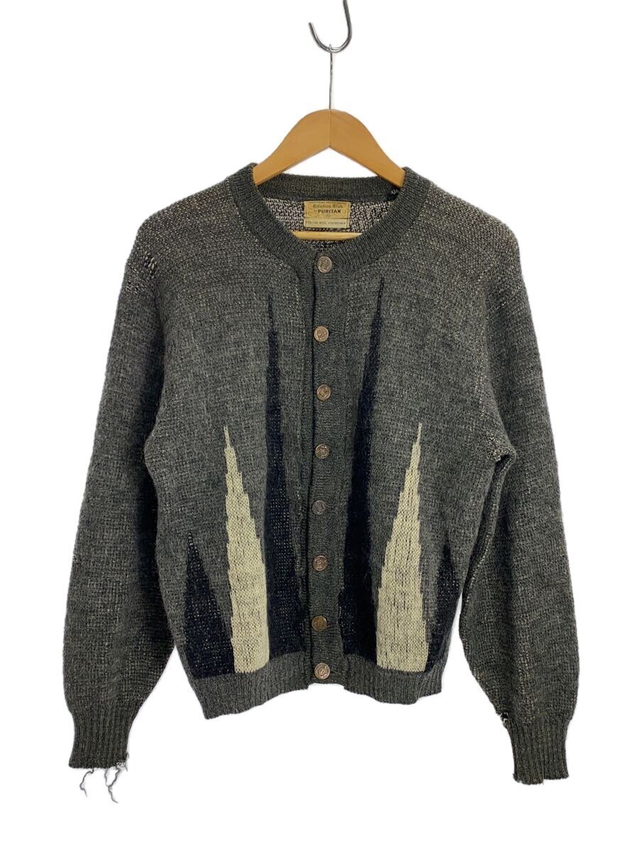 【中古】PURITAN◆ジレー(朦々たる)/40/羊毛/GRY/60s/モヘヤ混【メンズウェア】