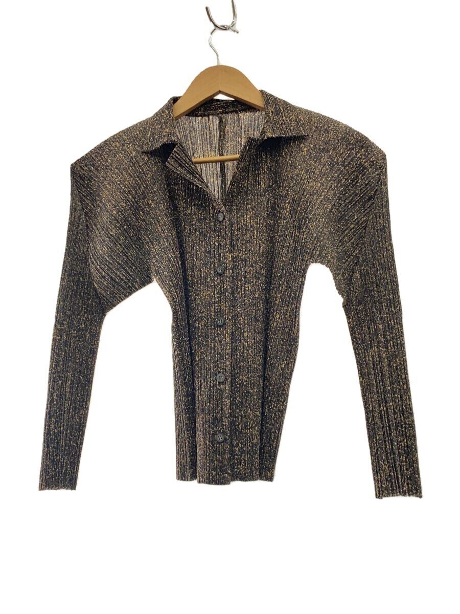 【中古】PLEATS PLEASE ISSEY MIYAKE◆トップス/3/ポリエステル/マルチ色つや/総柄/PP84-JK424【レディース御召しもの】