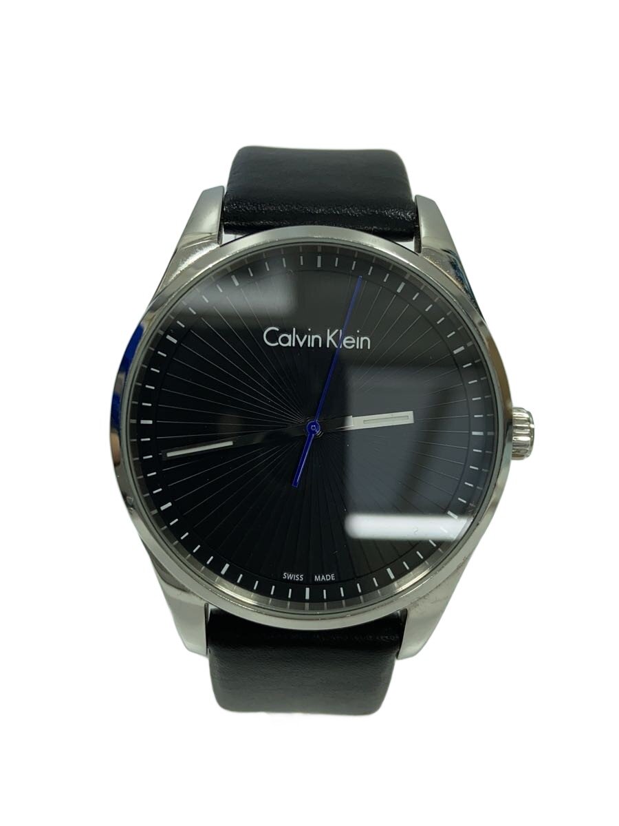 【中古】Calvin Klein◆クォーツ腕時計/アナログ/レザー/BLK/BLK/SS/K8S 211【服飾雑貨他】|2nd STREET 店