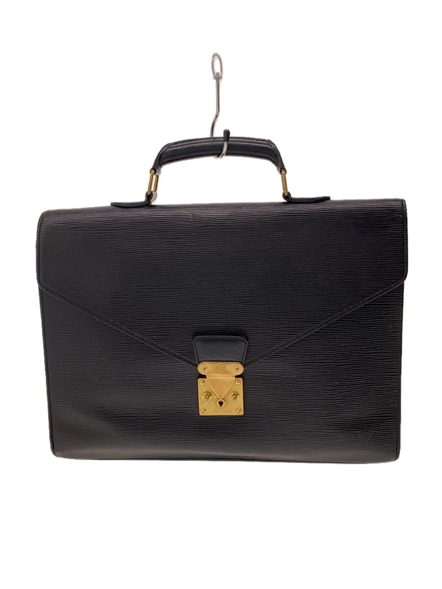 【中古】LOUIS VUITTON◆セルヴィエット・コンセイエ_エピ/レザー/BLK【バッグ】|2nd STREET 店