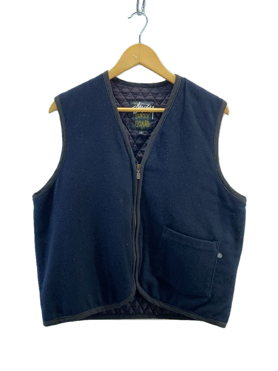 【中古】STUSSY◆80s/BURLY GEAR/ジレベスト/S/NVY【メンズウェア】
