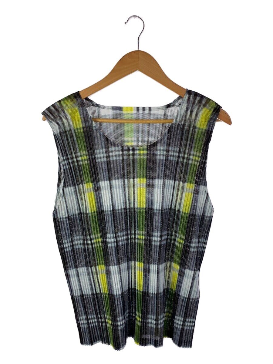 【中古】HOMME PLISSE ISSEY MIYAKE◆ノースリーブカットソー/3/ポリエステル/YLW/照合のしるし/HP61JK154//【レディース御召しもの】