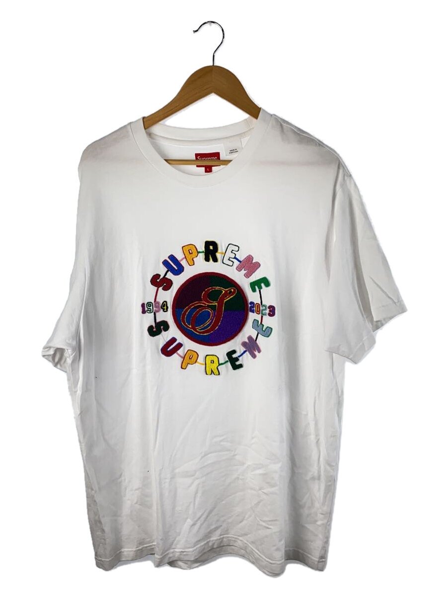 【中古】Supreme◆chenille crest/プルオーバー/L/綿織物/WHT【メンズウェア】