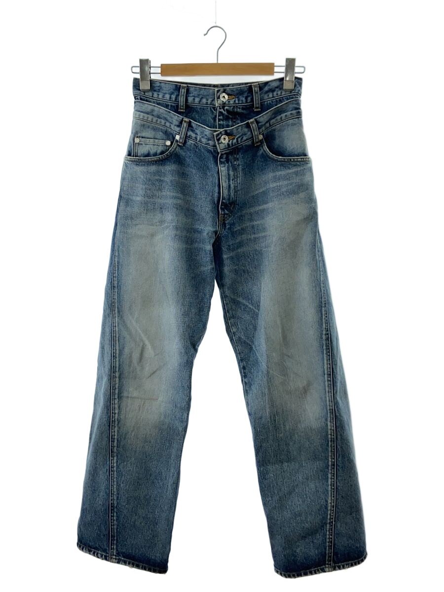 【中古】DOUBLE STANDARD CLOTHING◆レイヤードディティールデニムパンツ 下つ方/36/綿織物/IDG/0206-590-243A【レディース御召しもの】