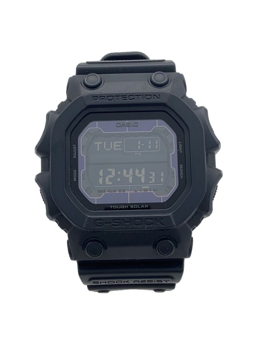 【中古】CASIO◆ソーラーウオッチ/デジタル/天然ゴム/BLK/BLK/SS/GX-56BB【服飾雑貨他】