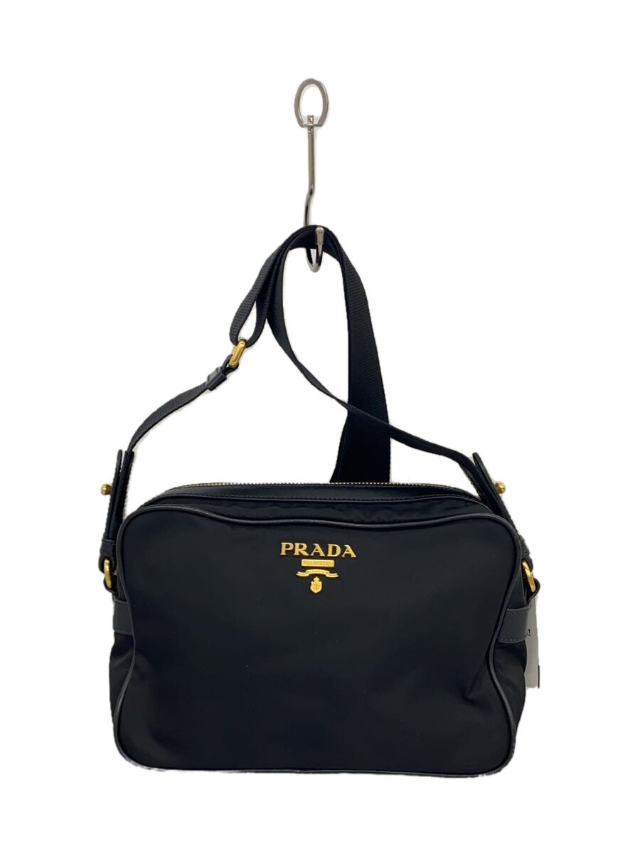 【中古】PRADA◆ショルダーバッグ/ナイロン/BLK/1BH089【御徒面子】