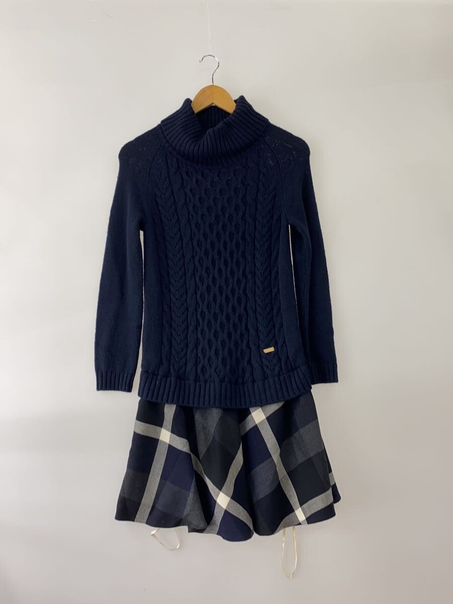 【中古】BLUE LABEL CRESTBRIDGE◆長袖衣裳/36/羊毛/NVY/読み合わせる//【レディース御召しもの】