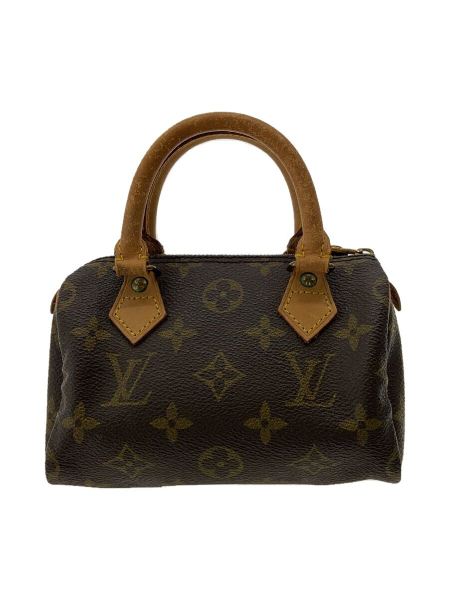 【中古】LOUIS VUITTON◆ミニ・スピーディ_モノグラム・帆布/PVC/BRW【御徒面子】