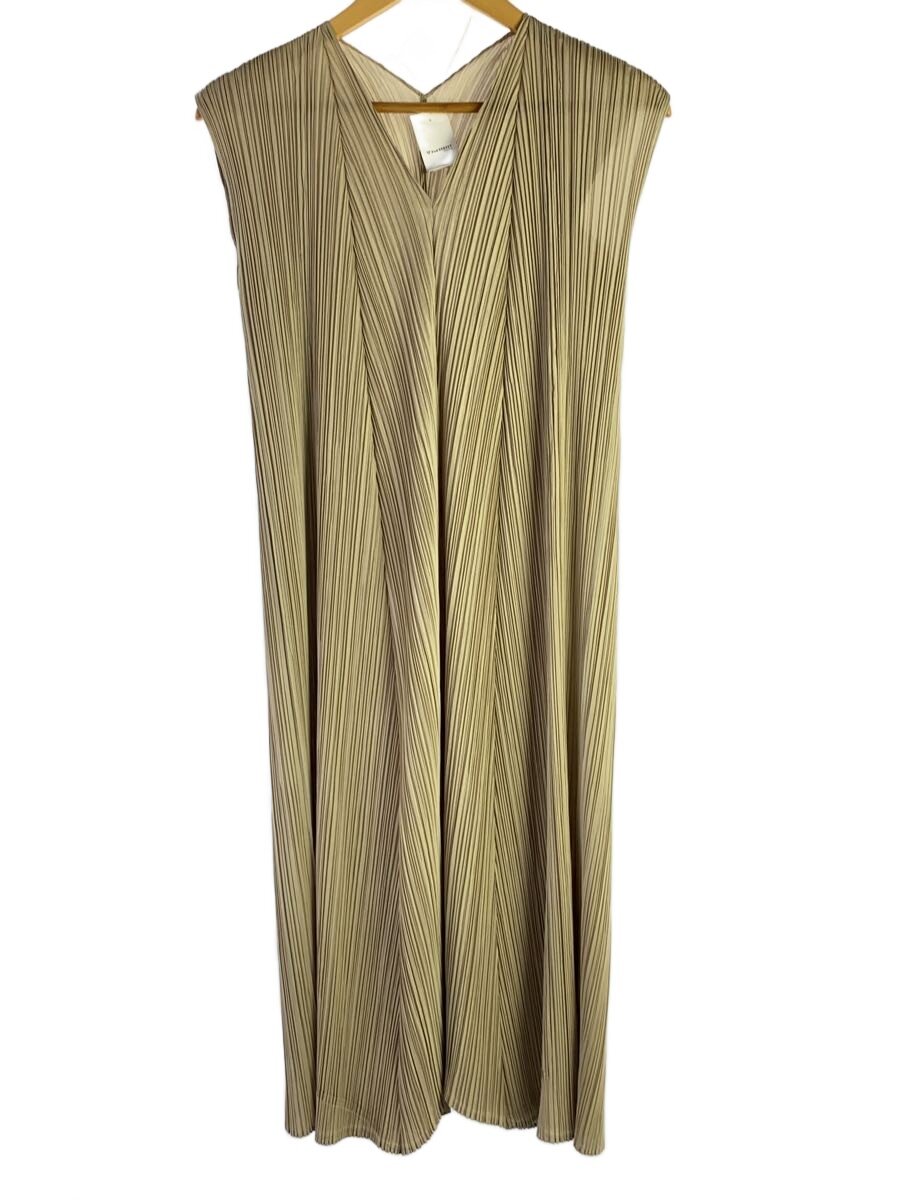 【中古】PLEATS PLEASE ISSEY MIYAKE◆ノースリーブ衣装/3/ポリエステル/BEG/無地/PP31-JH188【レディースお召しもの】