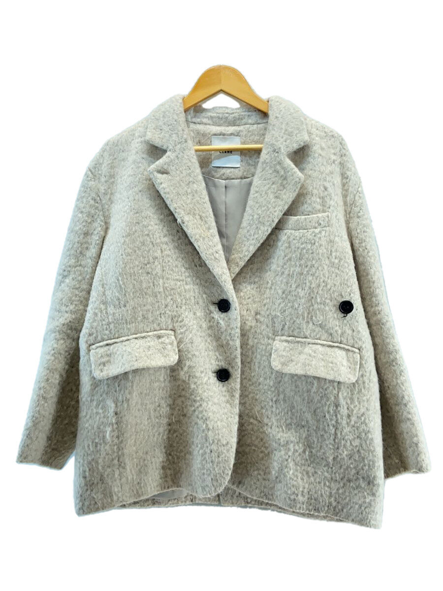 【中古】CLANE◆MIX SHAGGY OVER TAILORED JACKET/1/BEG/無地/15101-0002【レディース御召しもの】