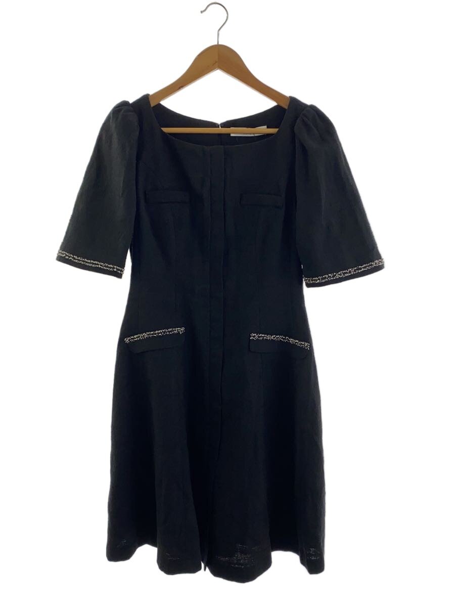【中古】Her lip to◆Canal Tweed Mini Dress/半袖衣装/M/ポリエステル/BLK/1232305081【レディース御召しもの】