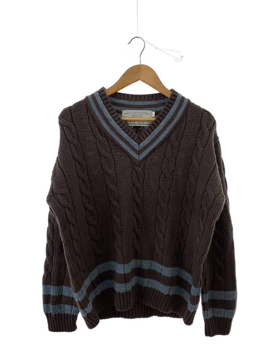 【中古】Oldderby Knitwear◆編み物・スウェーター(朦々たる)/L/羊毛/BRW/JM1001【メンズウェア】
