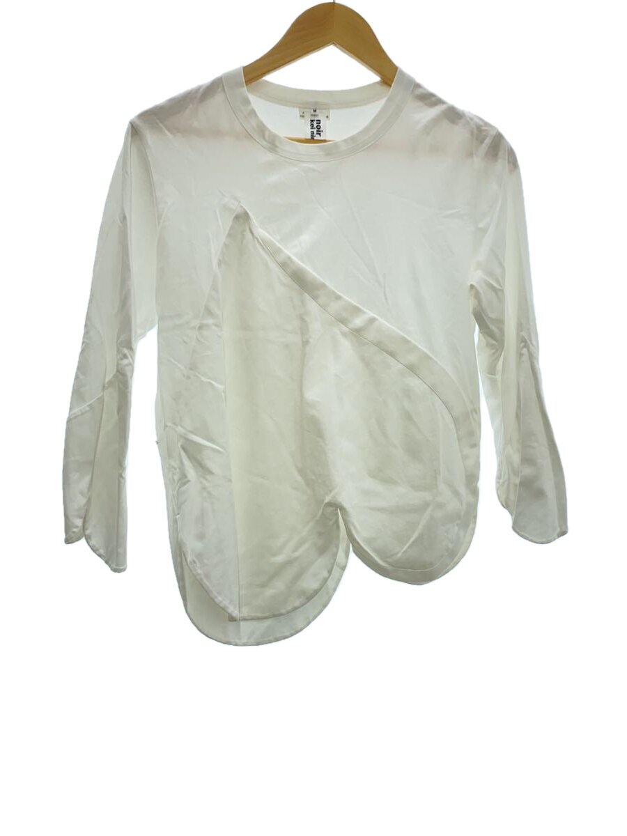 【中古】noir kei ninomiya◆長袖カットソー/M/綿織物/WHT/無地/3K-T001【レディース御召しもの】