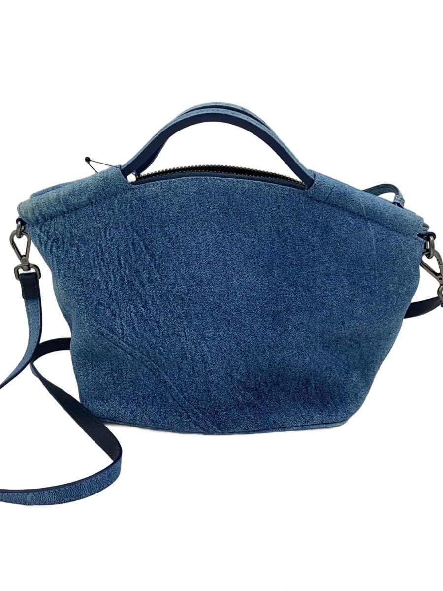 【中古】ECCO◆ハンドバック/なめし革/BLU【御徒面子】