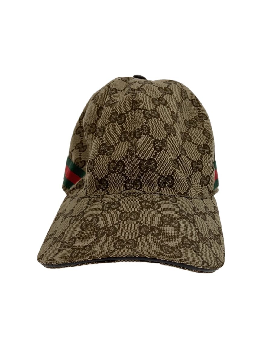 【中古】GUCCI◆GG帆布/野球旗がしら/L/ポリエステル/赤銅色/総柄/メンズ【服飾雑貨他】