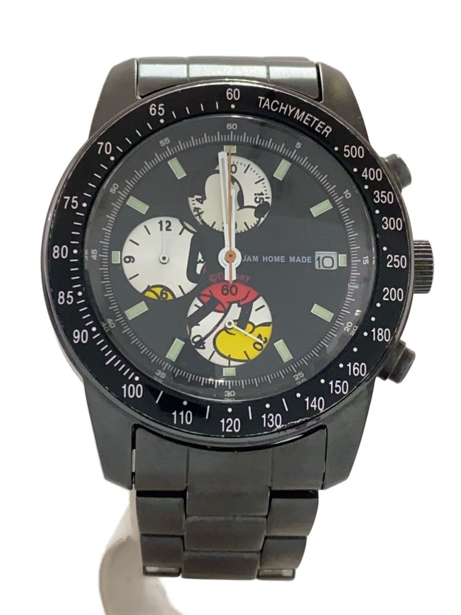 【中古】CITIZEN◆ミッキーマウス/石英ウオッチ/アナログ/BLK/SLV/? NULL ?【服飾雑貨他】