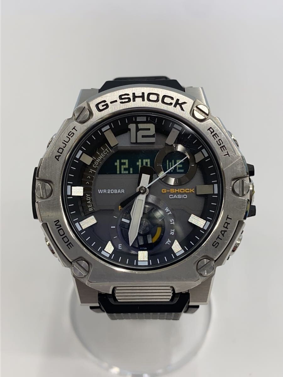 【中古】CASIO◆ソーラーウオッチ_G-SHOCK/デジアナ/天然ゴム/BLK/BLK【服飾雑貨他】