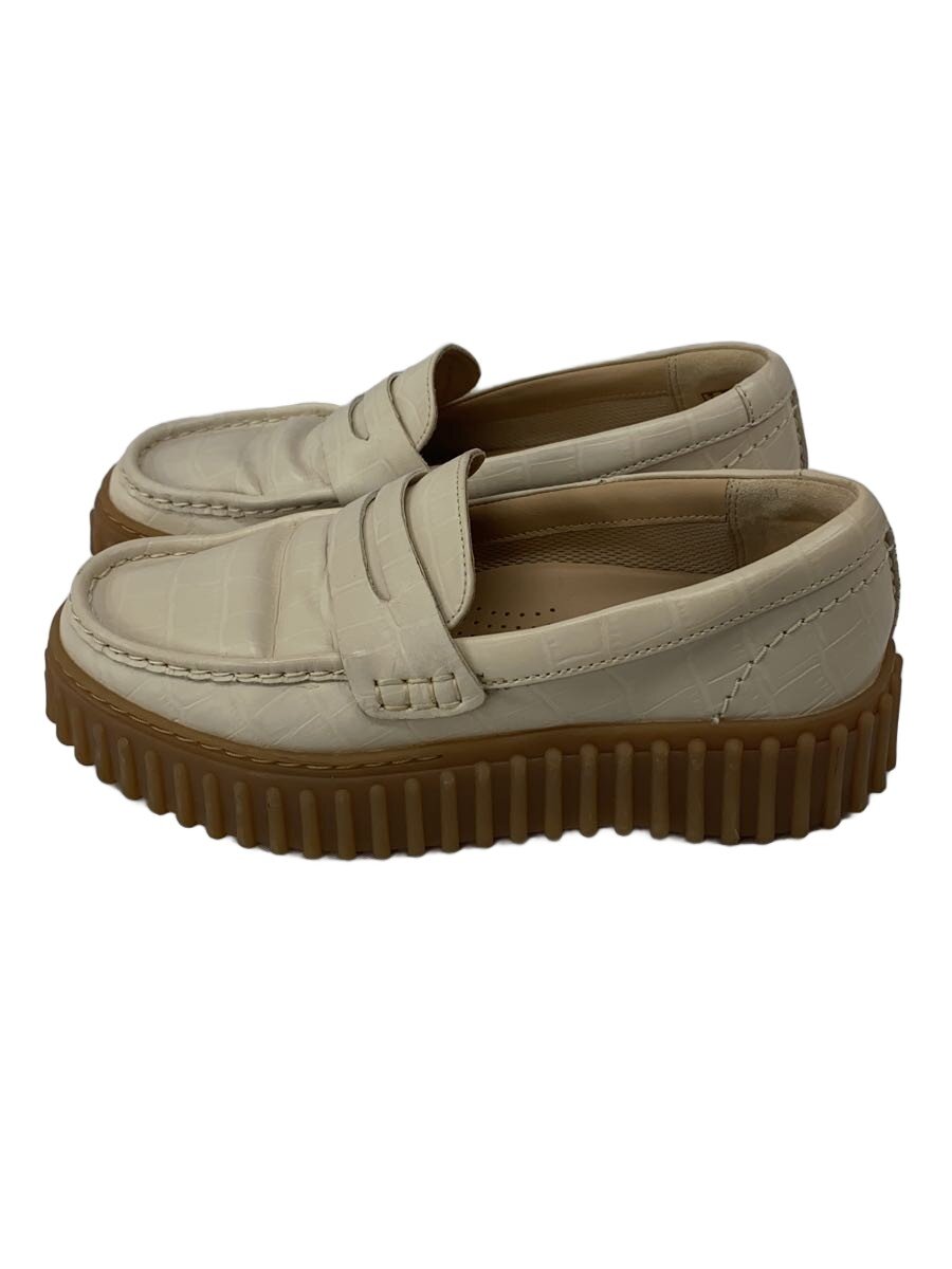 【中古】Clarks◆置き目毛皮/23糎/CRM/フェイクレザー/14786【シューズ】