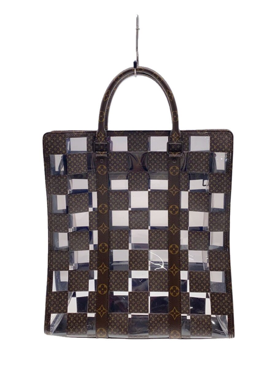 【中古】LOUIS VUITTON◆モノグラムチェス サックプラ/M20866/トートバッグ/PVC/BRW/モノグラム/LV【御徒面子】