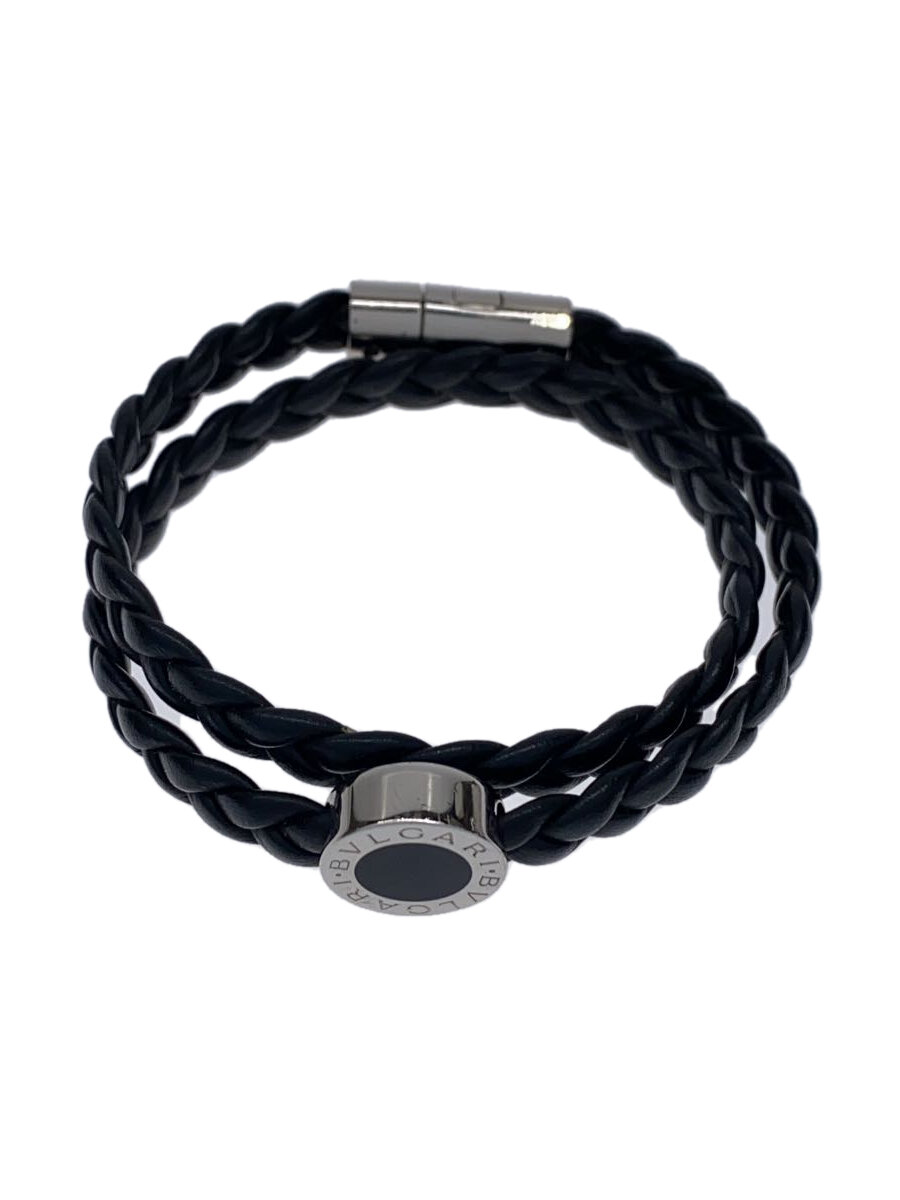 【中古】BVLGARI◆サークルロゴ/ブレスレット/レザー/BLK/メンズ【服飾雑貨他】｜2ｎｄ STREET 店