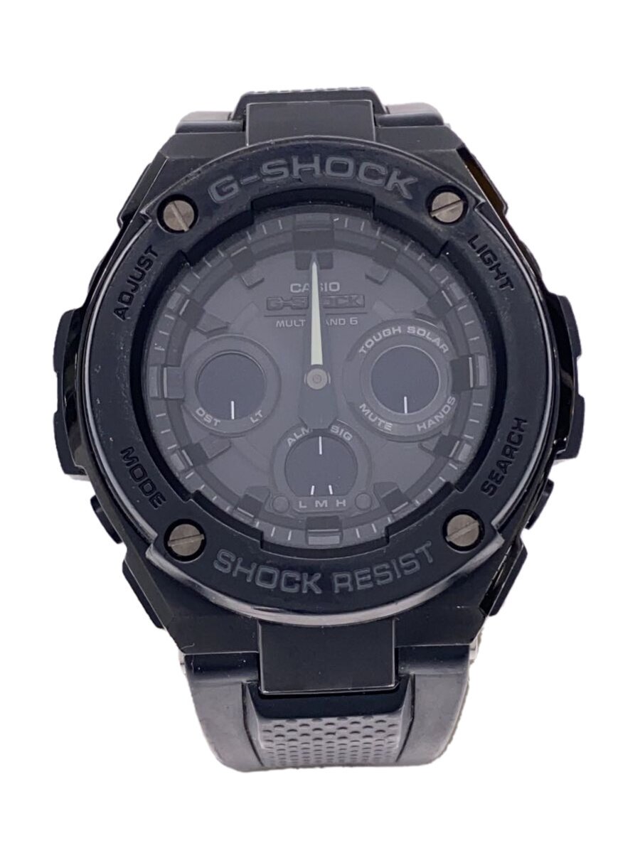 【中古】CASIO◆ソーラーウオッチ・G-SHOCK/デジアナ/天然ゴム/BLK/BLK【服飾雑貨他】