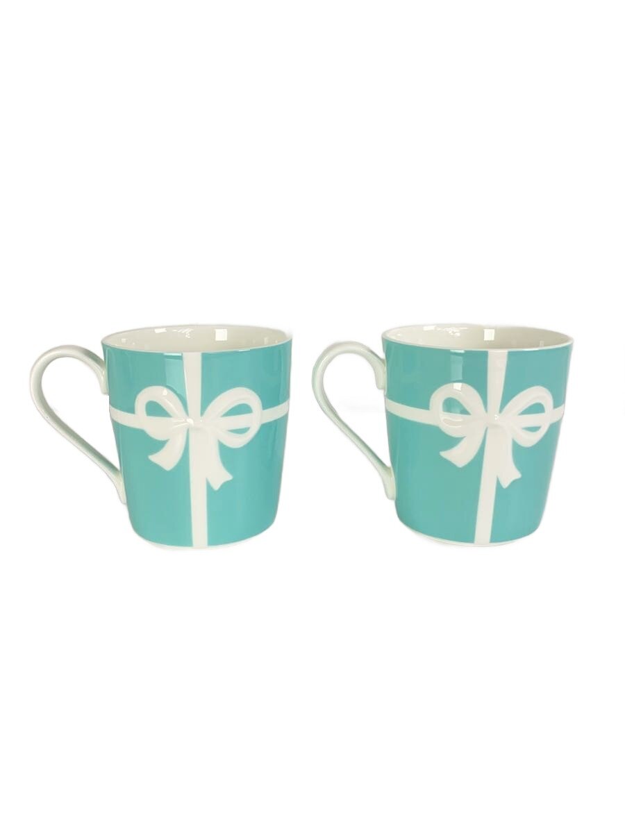 【中古】TIFFANY\u0026Co.◆ブルーボックスマグカップ/2点書き割り/青碧【勝手もと装置】