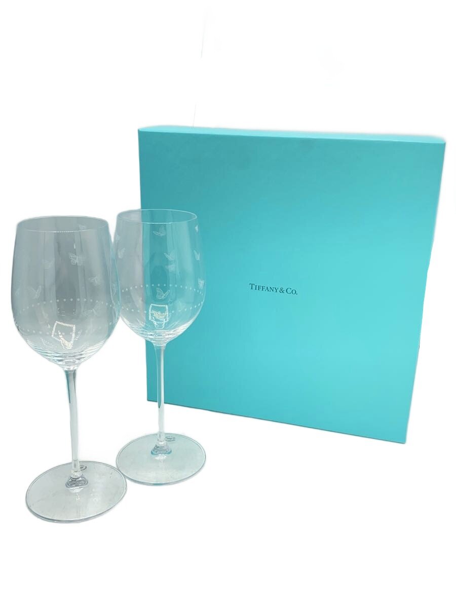 【中古】TIFFANY\u0026Co.◆ワイングラス/バタフライ/2点セット【キッチン用品】