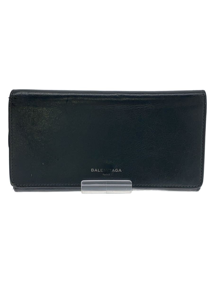 【中古】BALENCIAGA◆長紙入れ/なめし革/BLK/メンズ/542008【服飾雑貨他】