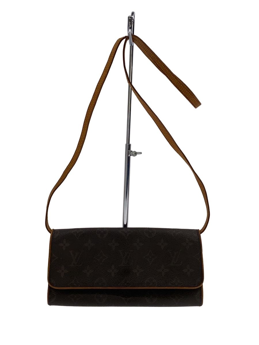 【中古】LOUIS VUITTON◆ポシェット・ツインGM_モノグラム・帆布/PVC/BRW【御徒面子】