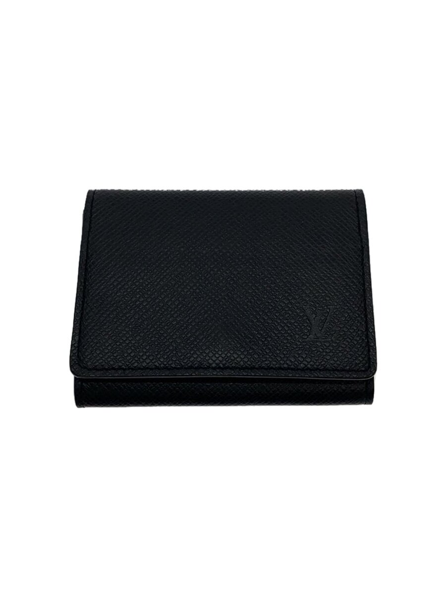 【中古】LOUIS VUITTON◆アンヴェロップ・カルト・ドゥ・ヴィジットNM_タイ王国ガ_BLK/牛皮/BLK/メンズ【服飾雑貨他】