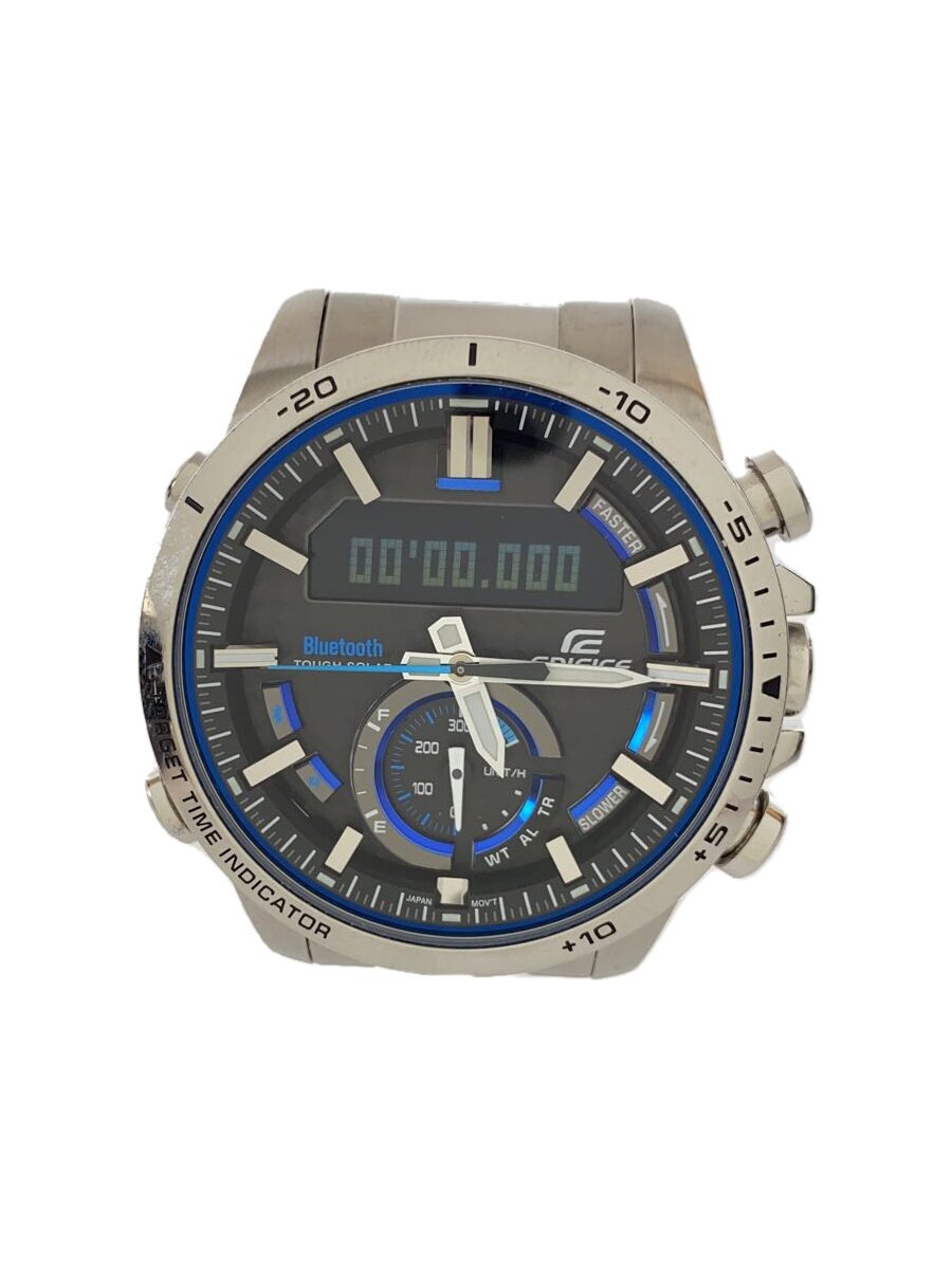 【中古】CASIO◆ウオッチ/デジアナ/ステンレス鋼/GRY/ECB-800【服飾雑貨他】