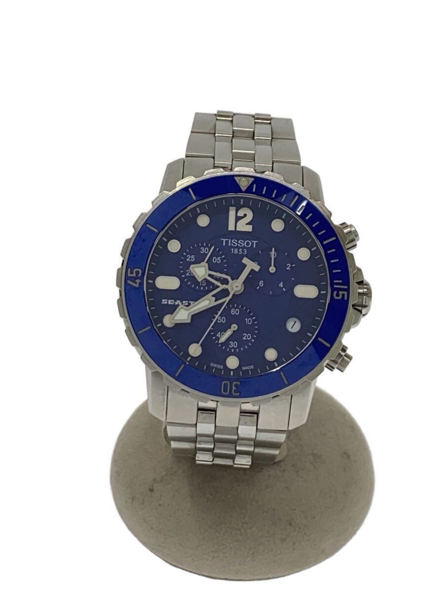 【中古】TISSOT◆石英/アナログ/ステンレス鋼/BLU/SLV/T066414A//【服飾雑貨他】