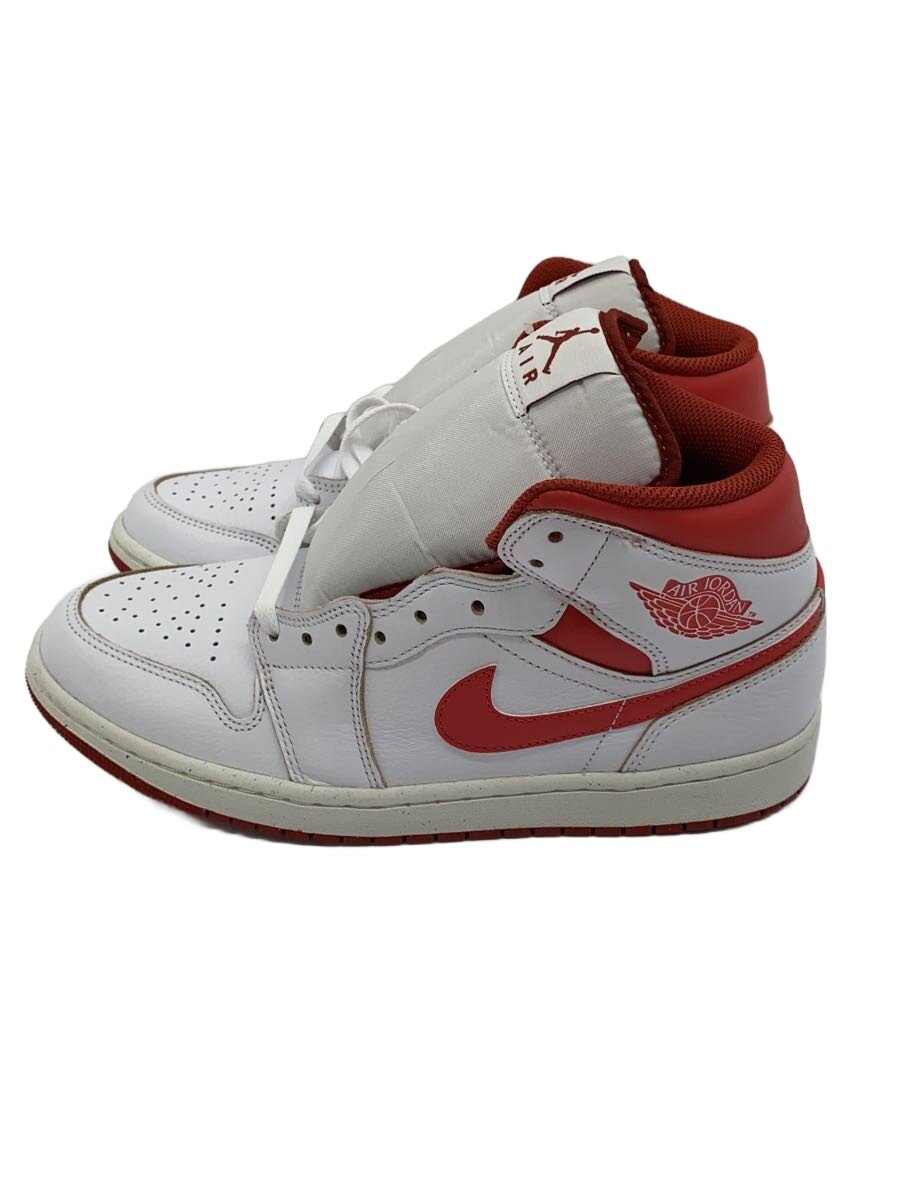 【中古】NIKE◆AIR JORDAN 1 MID_大気圏 ジョーダン 1 ミッド/27糎/WHT【シューズ】