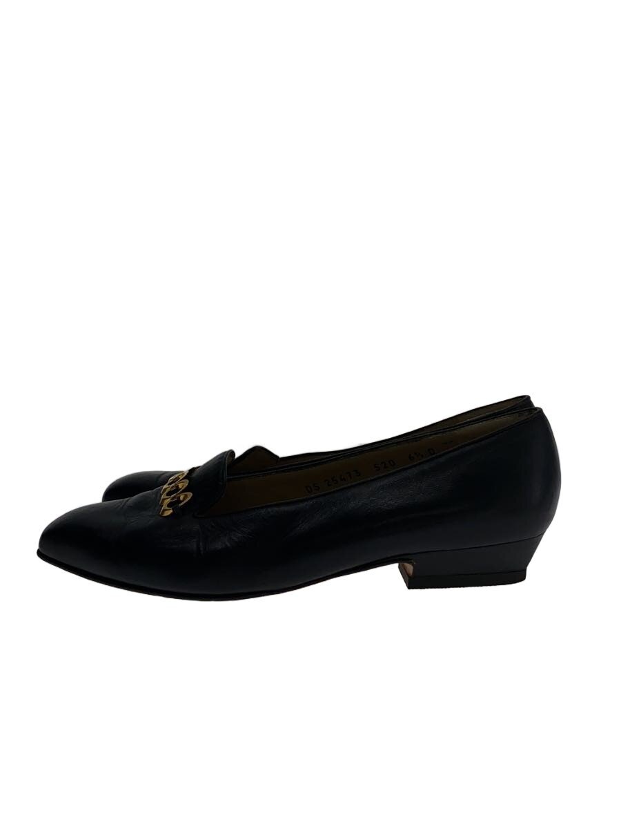【中古】Salvatore Ferragamo◆パンプス/--/BLK/なめし革/25473 520【シューズ】