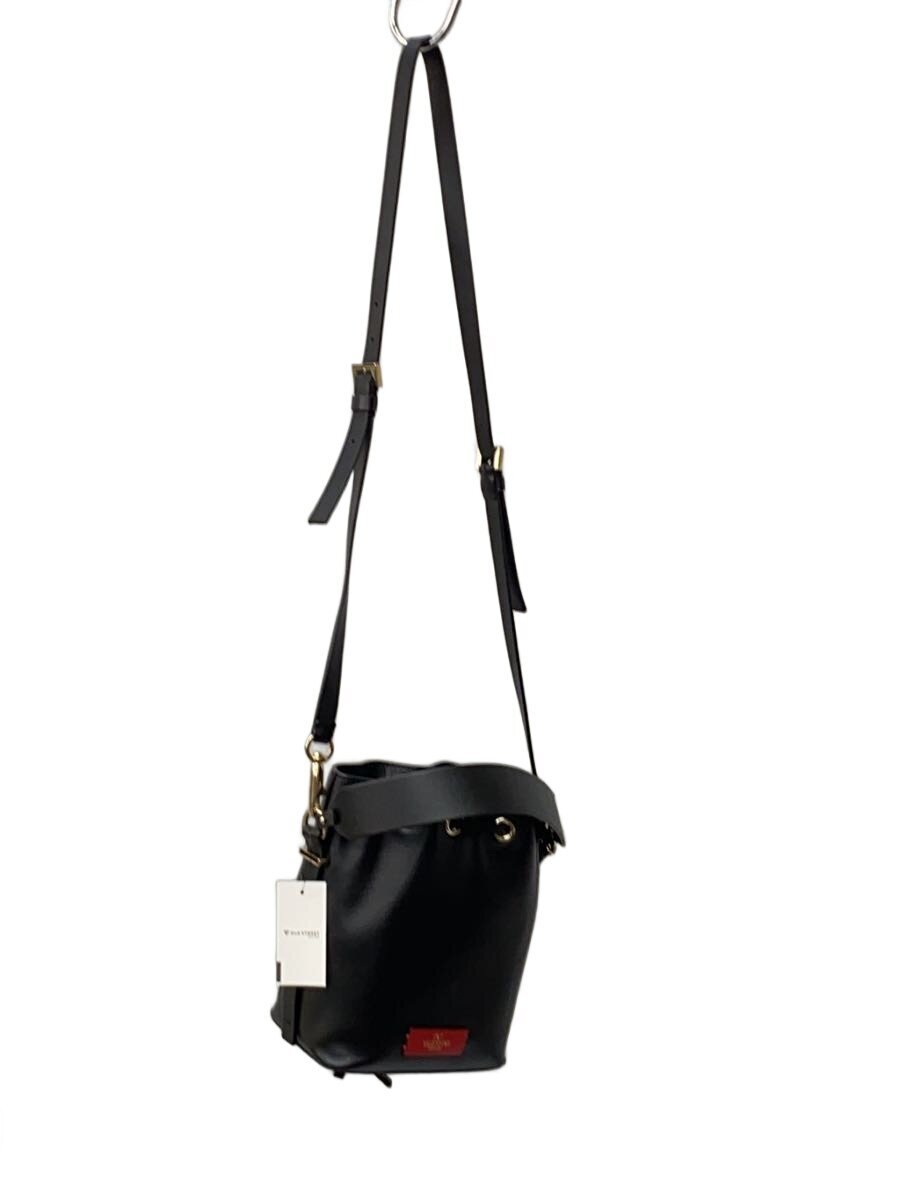 【中古】VALENTINO◆御徒面子/なめし革/BLK【御徒面子】