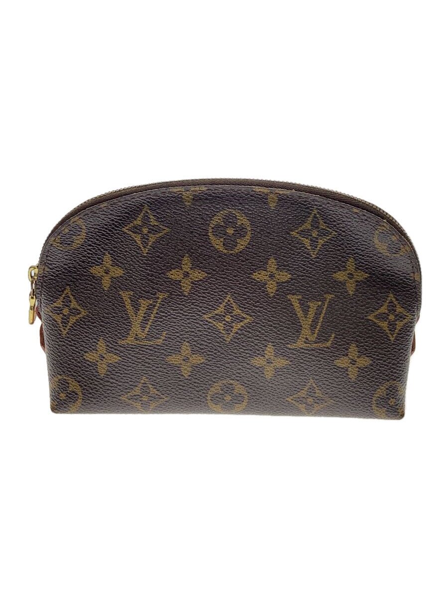 【中古】LOUIS VUITTON◆ポシェット・コスメティックPM_モノグラム・帆布_BRW/PVC/BRW【御徒面子】