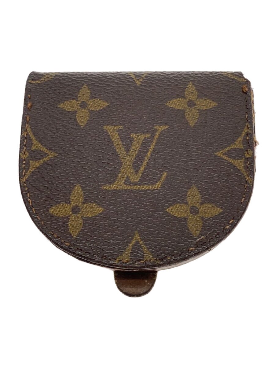 【中古】LOUIS VUITTON◆ポルト・モネ・キュヴェット_モノグラム・キャンバス_BRW/PVC/BRW/総柄/メンズ【服飾雑貨他】